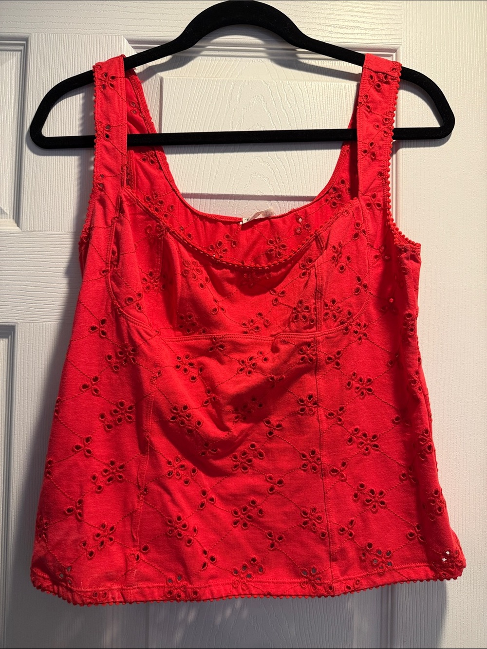 Free People Red Eyelet Tabk